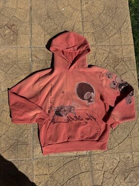 Rust Red Graphic Skull & Tiger Hoodie